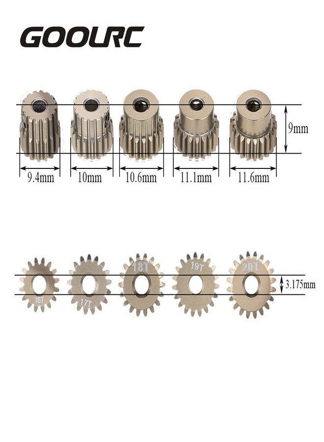 جوليرك ترس محرك GoolRC 48DP 3.175mm ذو 16 أو 17 أو 18 أو 19 أو 20 سنًا لسيارات التحكم عن بعد بمقياس 1/10 ذات المحركات ذات الفرش أو بدون فرش - Image 2